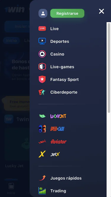 Capturas de pantalla de la App 1win oficial 02