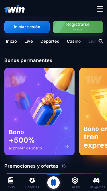 Capturas de pantalla de la App 1win oficial 04
