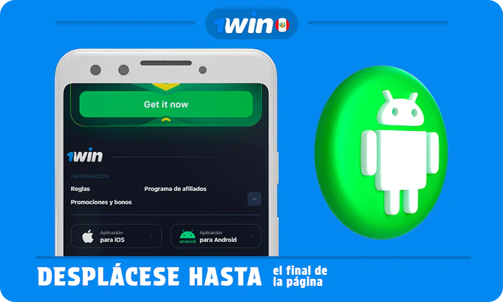 Desplácese hacia abajo en la página del sitio para encontrar el enlace de descarga de 1 win apk