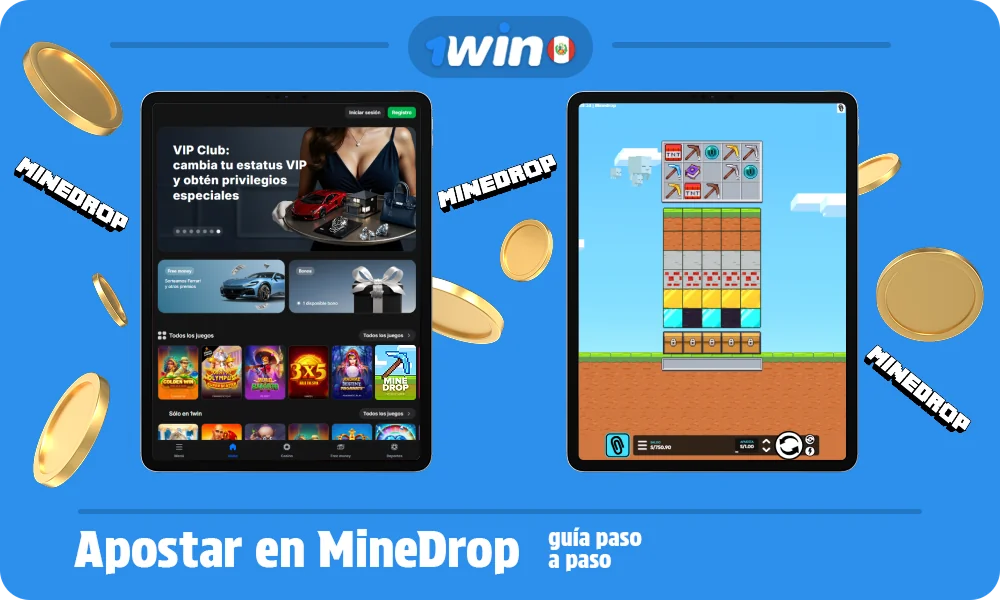 Los jugadores de Perú pueden realizar sus apuestas en MineDrop tras registrarse y realizar un depósito en 1win